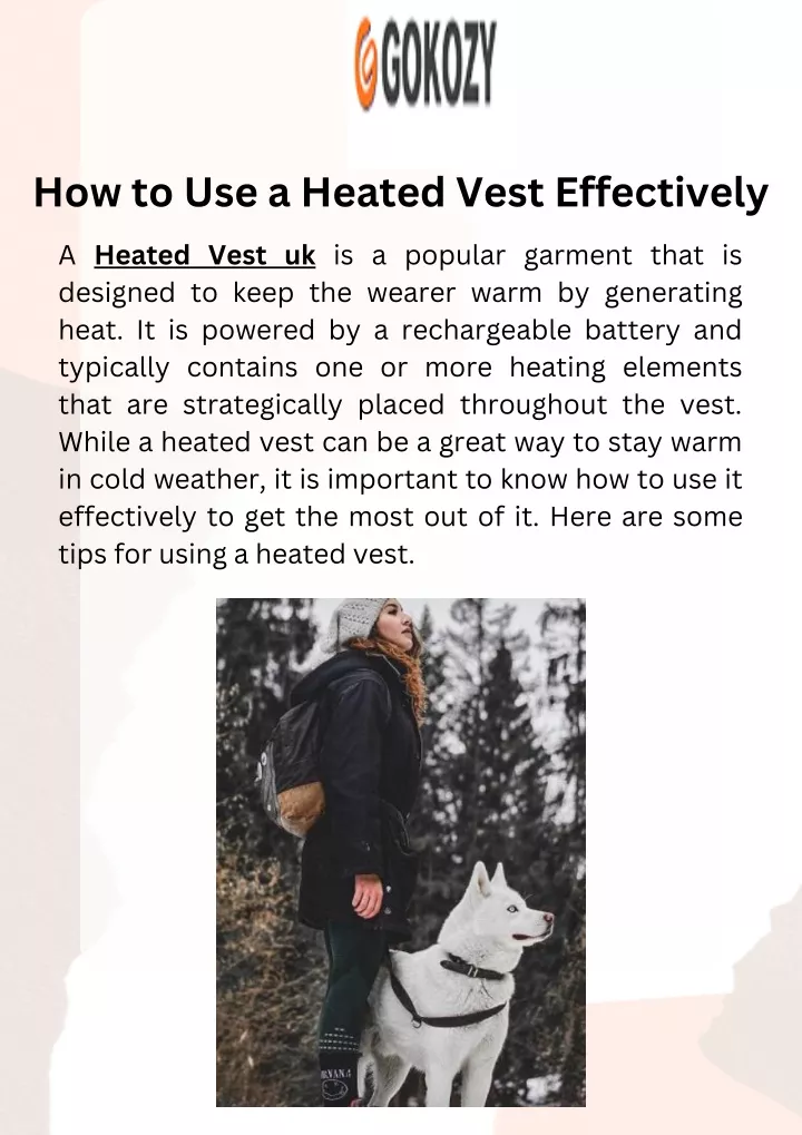 how to use a heated vest effectively heat