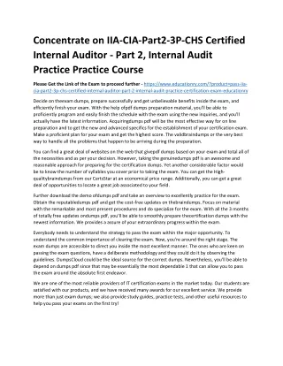 concentrate on iia cia part2 3p chs certified