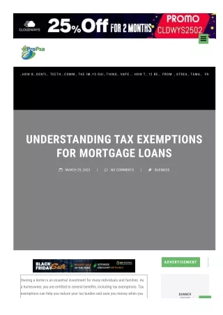 UNDERSTANDING TAX EXEMPTIONS FOR MORTGAGE LOANS