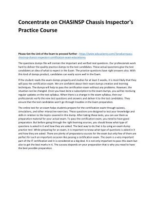 concentrate on chasinsp chassis inspector