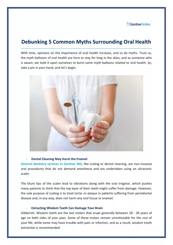 debunking 5 common myths surrounding oral health