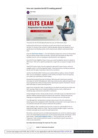 how can i practice the ielts reading general