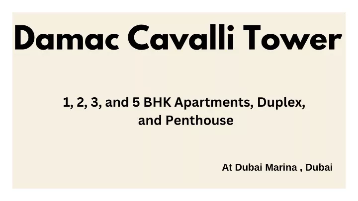 damac cavalli tower