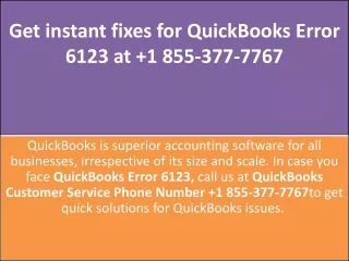 Get instant fixes for QuickBooks Error 6123 at