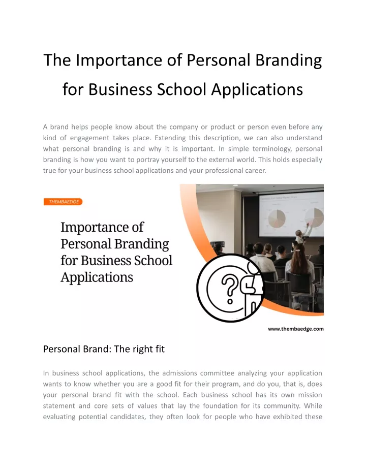 the importance of personal branding