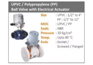 pp ball valve with electrical actuator
