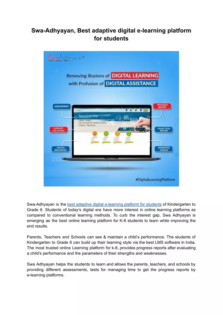 swa adhyayan best adaptive digital e learning