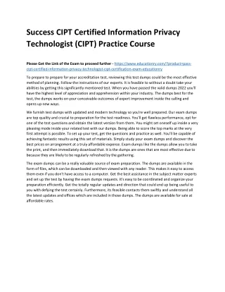 success cipt certified information privacy