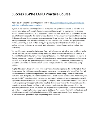 success lgpde lgpd practice course