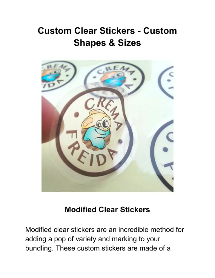 custom clear stickers custom shapes sizes