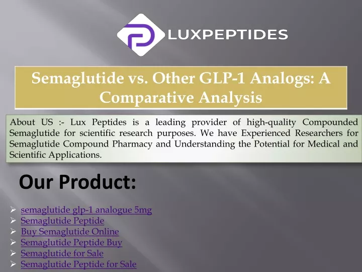 about us lux peptides is a leading provider