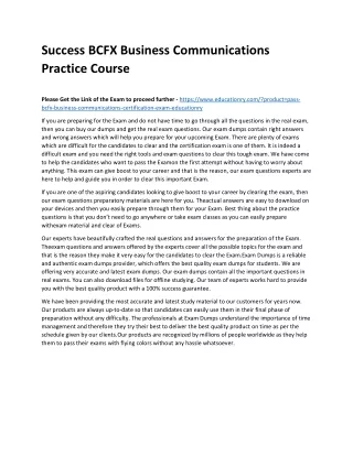 success bcfx business communications practice