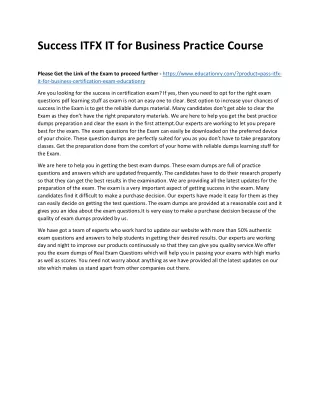 success itfx it for business practice course