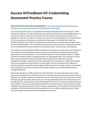 success icfcredexam icf credentialing assessment