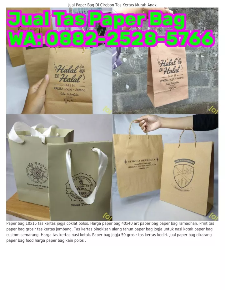 jual paper bag di cirebon tas kertas murah anak