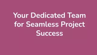 your dedicated team for seamless project success