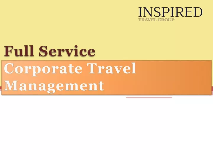 full service corporate travel management