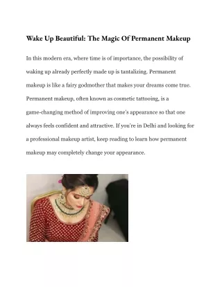 Wake Up Beautiful_ The Magic Of Permanent Makeup