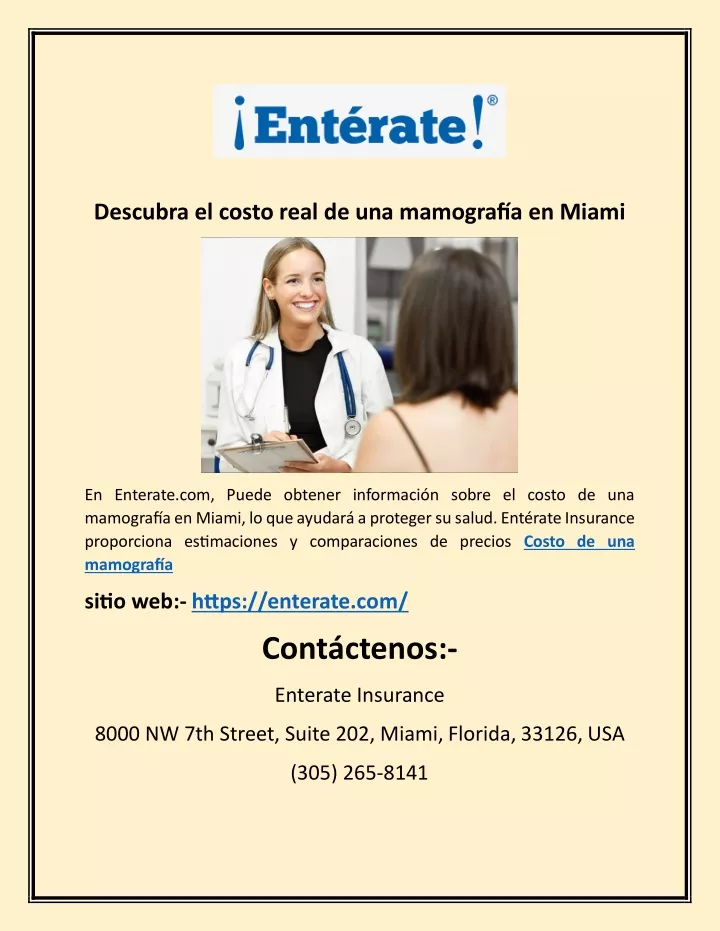 descubra el costo real de una mamograf a en miami