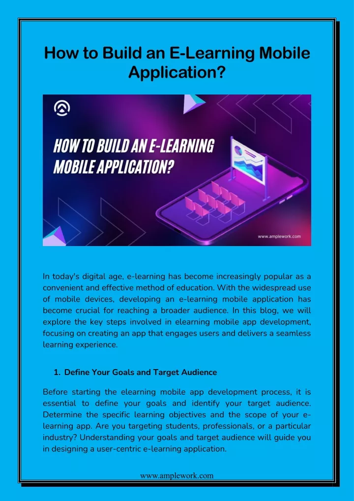 how to build an e learning mobile application
