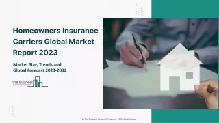 Homeowners Insurance Carriers Market 2023 to 2032 - By Size, Industry Analysis