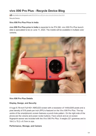 vivo x90 pro plus recycle device blog