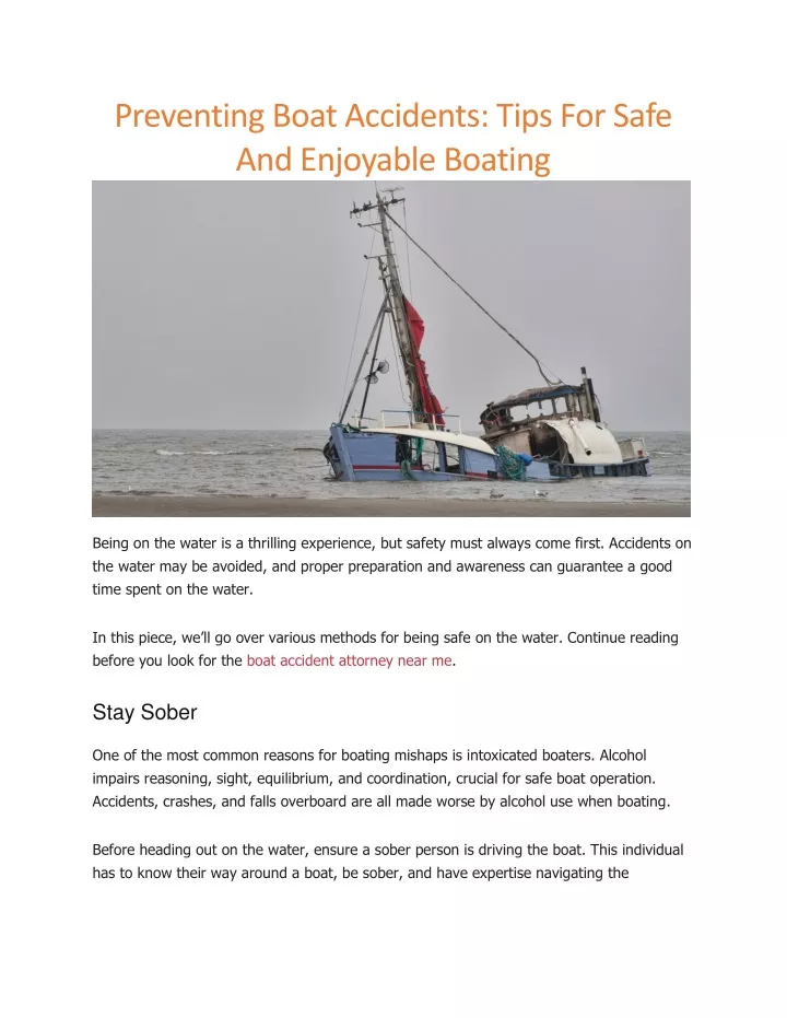 preventing boat accidents tips for safe