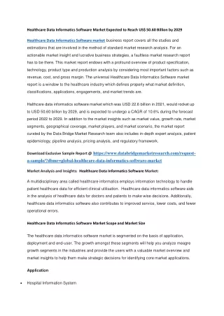 healthcare data informatics software market