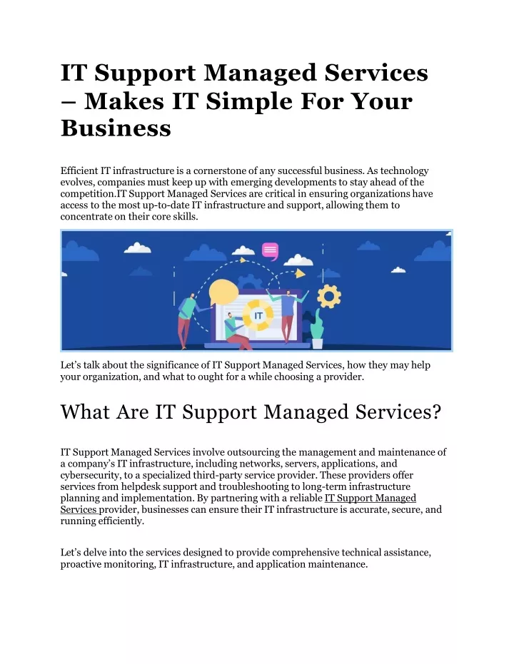 it support managed services makes it simple for your business