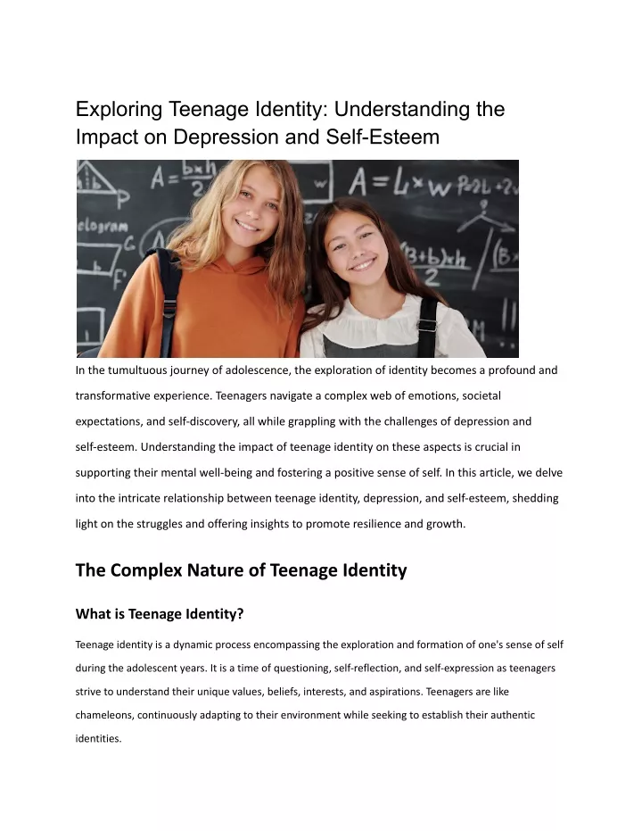 exploring teenage identity understanding
