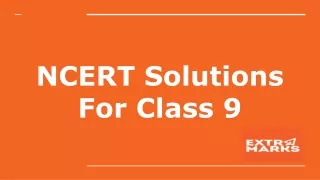 NCERT Solutions For Class 9