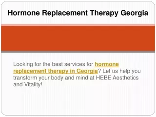 Hormone Replacement Therapy Georgia