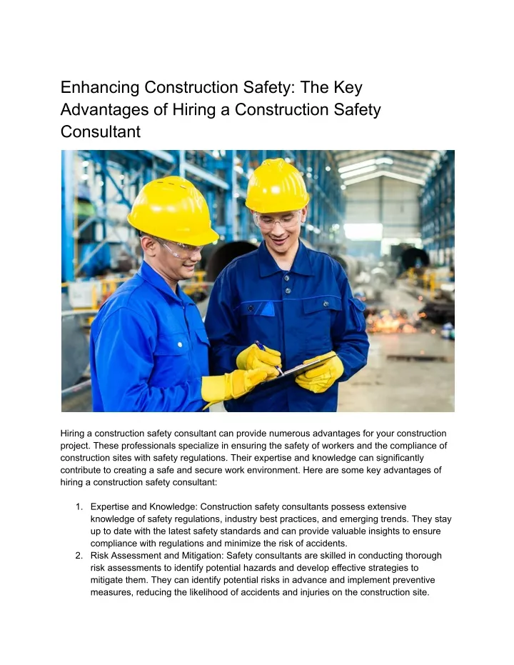 enhancing construction safety the key advantages