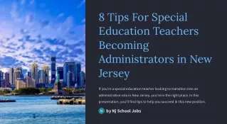 8 Tips For Special Education Teachers Becoming Administrators in New Jersey