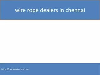 wire rope dealers in chennai