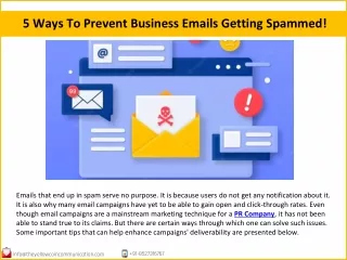 5 Ways To Prevent Business Emails Getting Spammed!