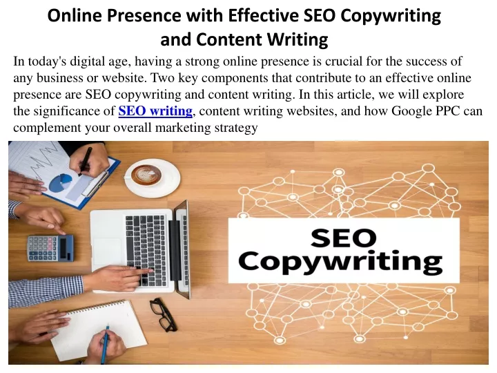 online presence with effective seo copywriting and content writing