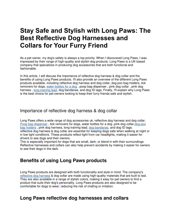 stay safe and stylish with long paws the best