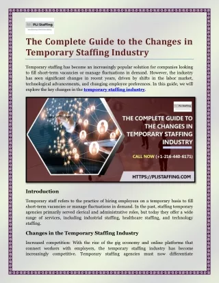 The Complete Guide to the Changes in Temporary Staffing Industry