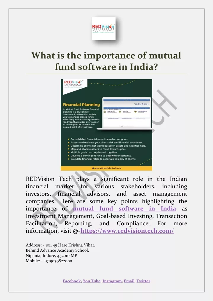 what is the importance of mutual fund software