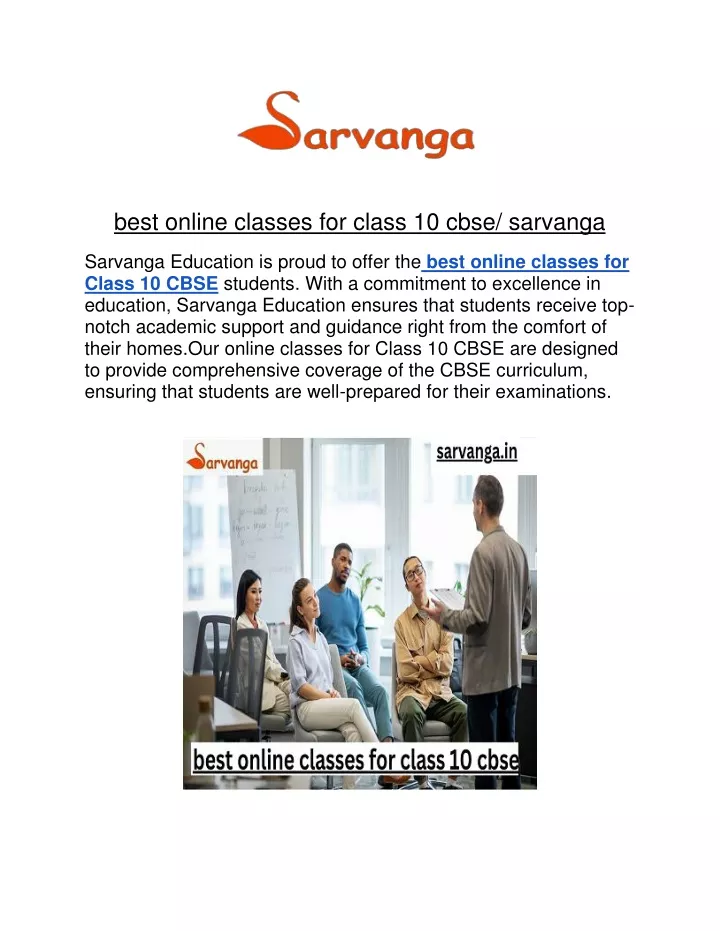 best online classes for class 10 cbse sarvanga