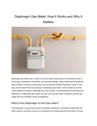 How a Diaphragm Gas Meter Works