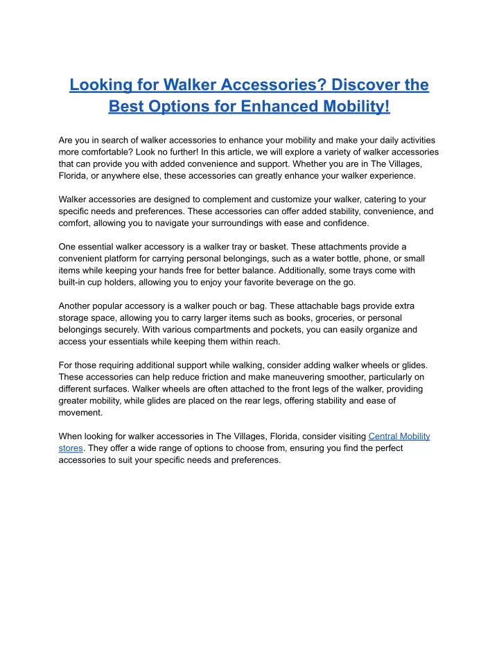 looking for walker accessories discover the best