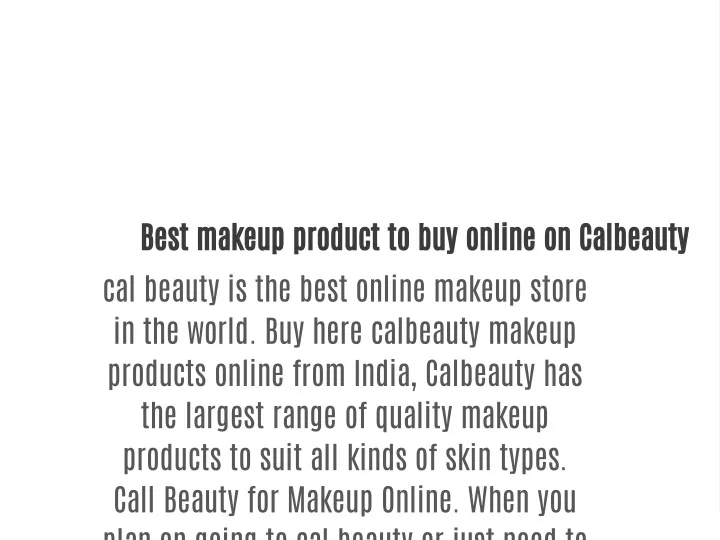 best makeup product to buy online on calbeauty