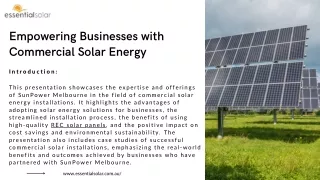 Welcome to SunPower Melbourne - Your Trusted Commercial Solar Installer