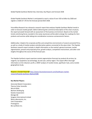 global peptide synthesis market size overview