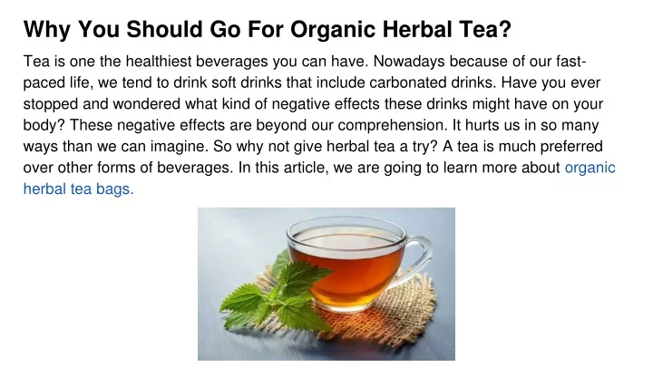 why you should go for organic herbal tea