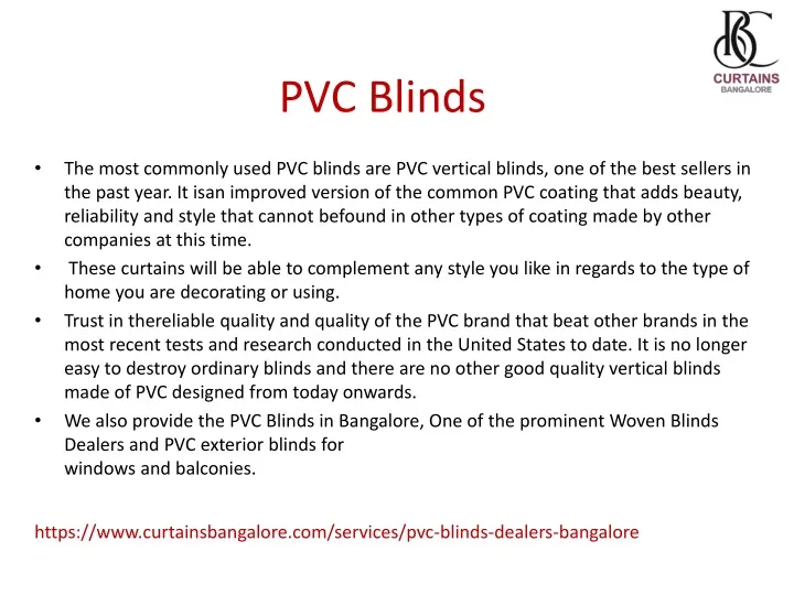 pvc blinds