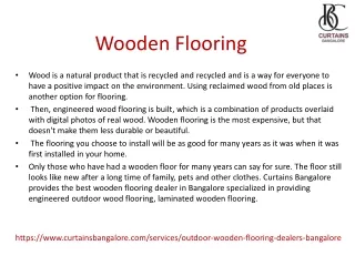 Wooden Flooring Dealer in Bangalore-Outdoor Wood Flooring