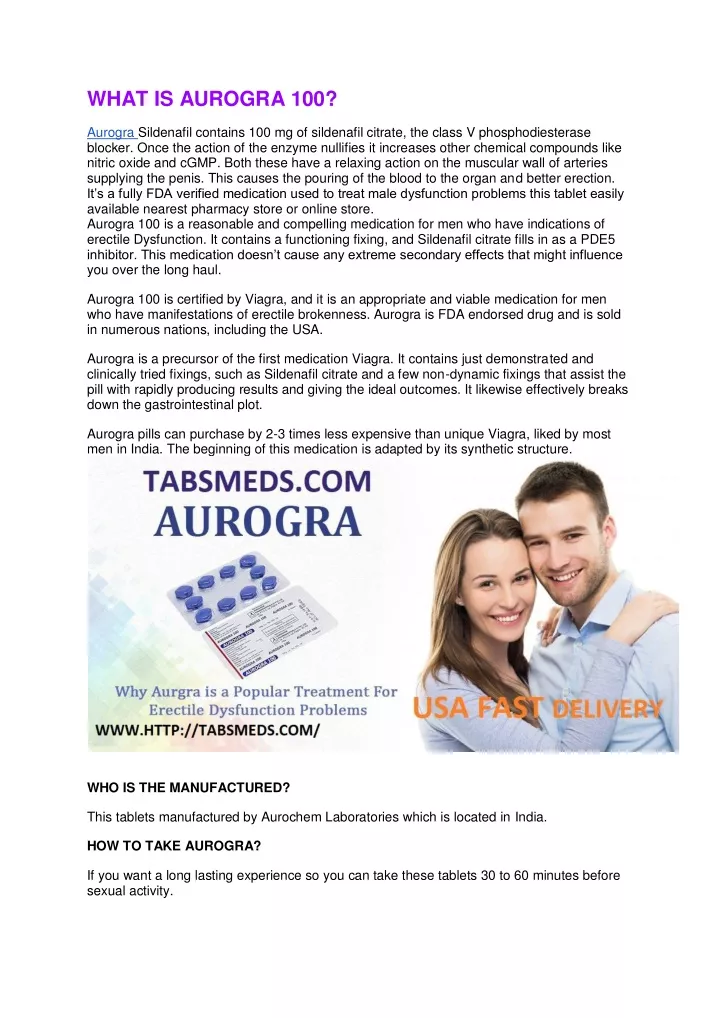 what is aurogra 100 aurogra sildenafil contains